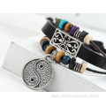 Beads Bangle Jewelry Wholesale Girl's Charm Leather Bracelet